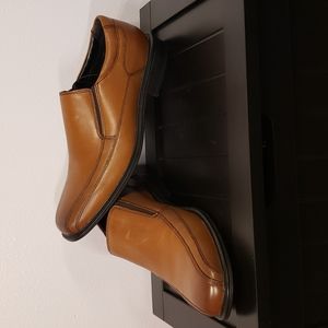 Kenneth Cole New York Leather Mens Dress Shoes Brown Loafers Slip On Casual NWT